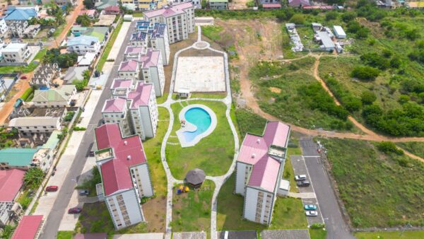 An aerial view of a Gated Community